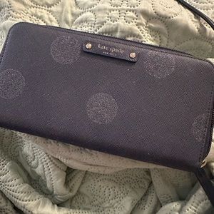 Kate Spade Navy Wallet with Sparkle Dots